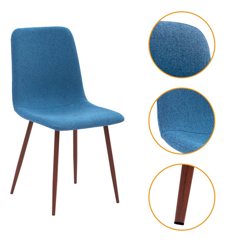 Asiento De Tela Moderno Para Comedor Y Cocina Juego De 4 Azu
