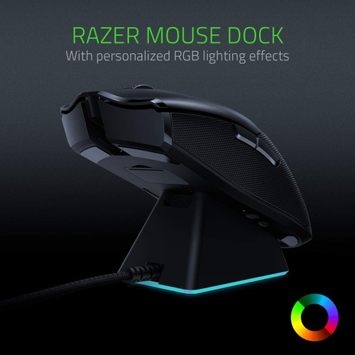Mouse gamer de juego inalámbrico recargable Razer Viper Ultimate with charging dock black