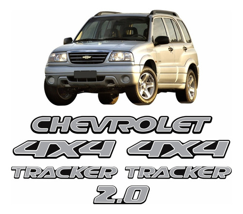 Jogo Adesivo Chevrolet Tracker 4x4 2.0 Resinado Trk01 Ck Cor PRATA