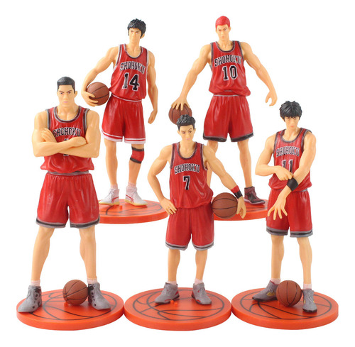 Figuras Slam Dunk Set X5 Shohoku Rojo Anime Muñecos Tiempo