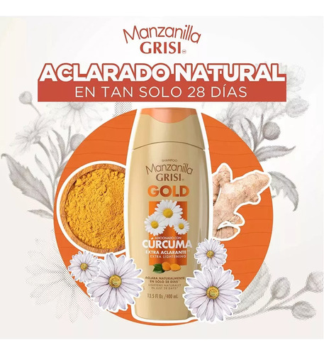 2 Shampoo Grisi Manzanilla Gold Extra Aclarante 400ml
