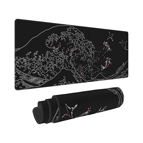 Alfombrilla De Mouse Japonesa Para Juegos De Olas De Mar, Xl