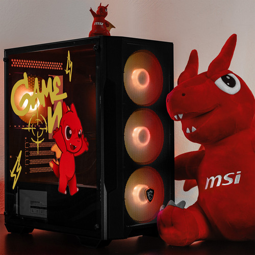 Gabinete Gamer Xtreme Pc Gaming Lucky Msi Edition Micro Torre Micro Atx 4 Fan Rgb Acrilico