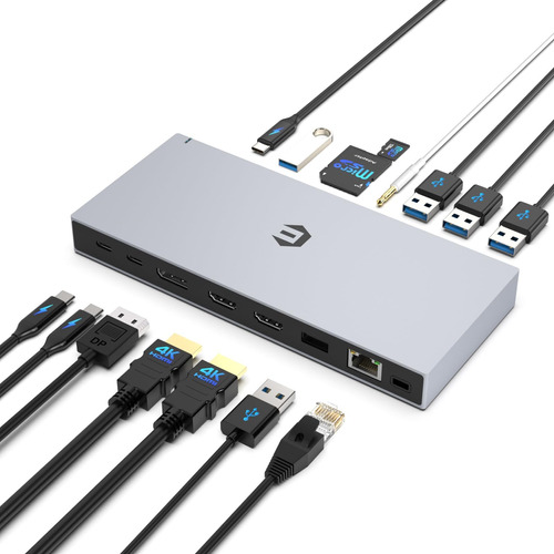 Estación De Acoplamiento Usb C, Adaptador Itotu 15 En 1 Con 