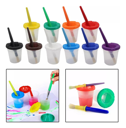 Copos De Tinta À Prova De Derramamento De Arte Infantil De 1