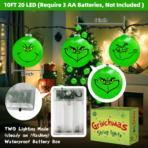 Luz Navideña 3 Metros 20 Led Interior Exterior Batería Árbol