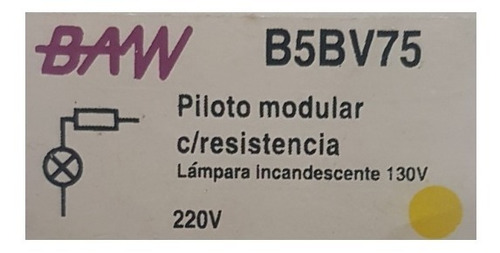 Imagen 3 de 4 de Luz Piloto Ojo De Buey 220v Ámbar B5bv75 Baw Por E631 Loc