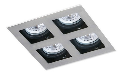 Spot Embutir 4 Luces Acero P/ Dicro Led Gu10 Cardanico