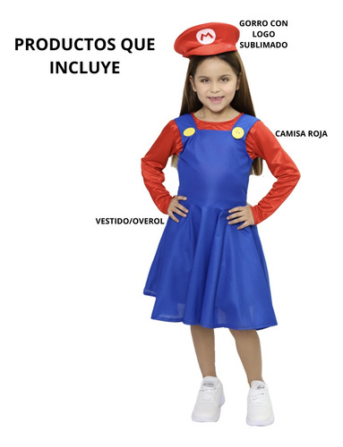 Imagen 3 de 7 de Disfraz Mario Bros Niña