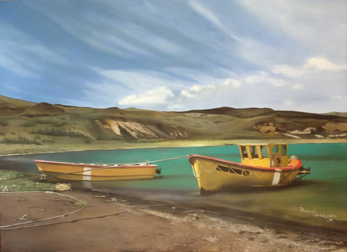 Barcos En El Sur - Pintura Al Óleo Hiperrealista