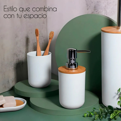 Accesorios De Baño Set 6 Piezas Elegantes Minimalistas Modernas Blanco