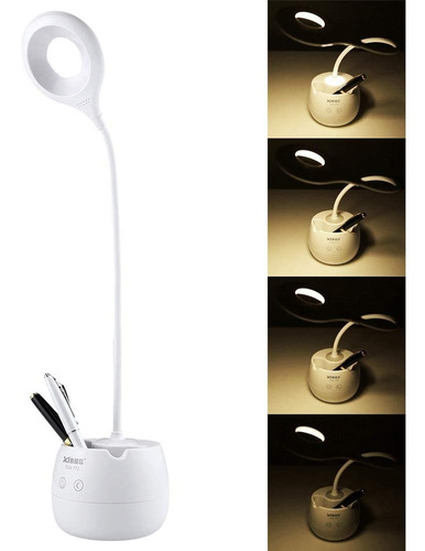 Imagen 8 de 10 de Lampara Escritorio Luz Led Mesa Recargable Velador Moderno