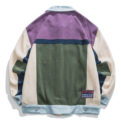 Chaqueta Béisbol Unisex Retro Colorida Estilo Varsity