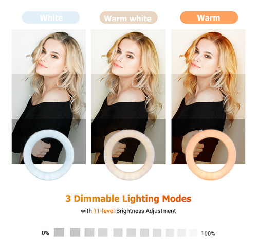 Anillo De Luz Para Selfies Con Trípode, 3 Colores Y 11 Punto