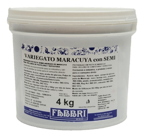 Variegato De Maracuya X 4 Kg