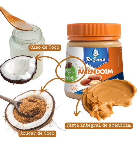 Pasta De Amendoim Com Tcm Do Óleo De Coco Tia Sônia 260g Nat