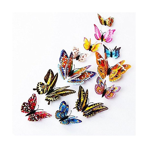 Dagou 12 Pcs 3d Luminosos Mariposa Pegatinas Decoración De L