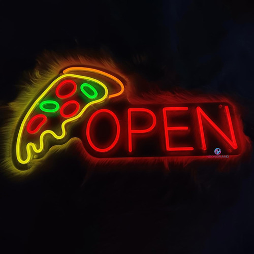 Neon Pizza Sign Led Abrir Lect Seños Abiertos Para Los Diras