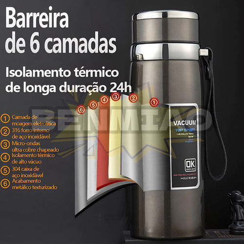 Termo Café 1l Acero Inox Doble Pared Portátil