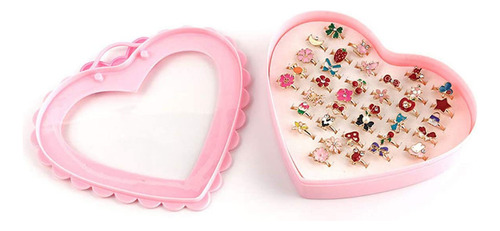 36 Anillos De Aleación De Dibujos Animados, Love Box, Anillo