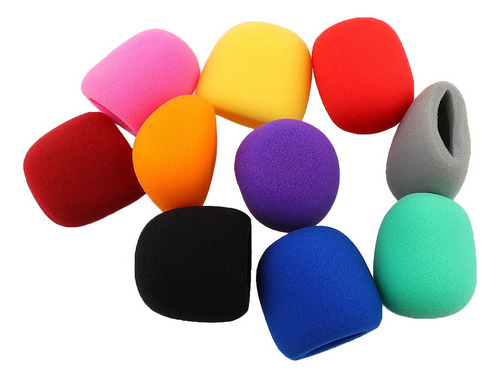 10 Piezas Colores Handheld Etapa Micrófono Parabrisas