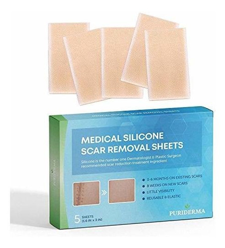 Cicatrices Puriderma Medical Silicone Scar Removal Sheets 5