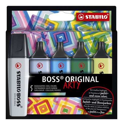 Resaltadores Stabilo Boss Arty Set Colores Frios X 5