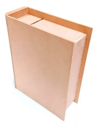 Caja libro con apertura lateral tipo cajón, 25x18x6 cm