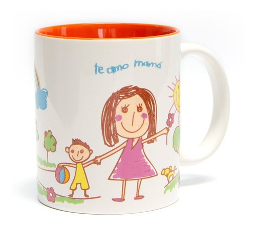Taza Mamá Dibujo Para Mamá Niño Cerámica