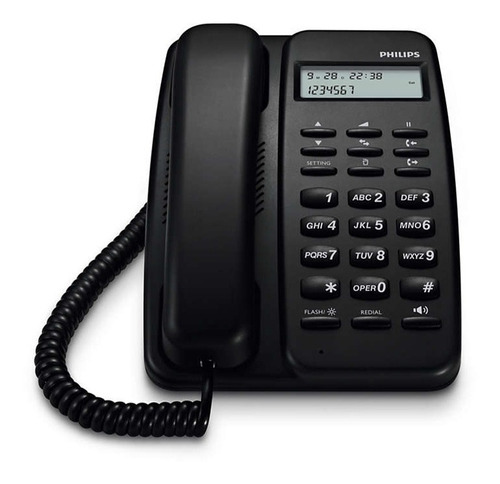 Telefono Philips De Mesa Crd150b/77 Negro Con Id Agenda.