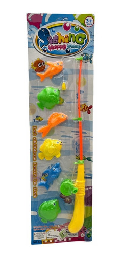 Juego De Pesca  Peces  Caña Juguete Niños Blister Grande