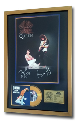 Cuadro Decorativo Queen Rock Montreal Cd Estilo Oro