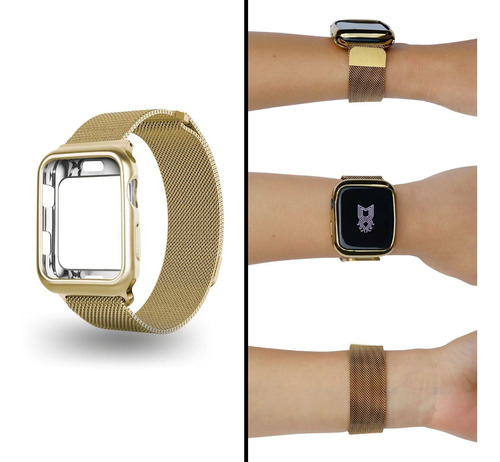 Correa + Case Metalica Milanese Para Apple Watch Serie 1-5