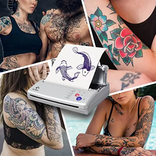 LifeBasis Máquina de plantillas de transferencia de tatuajes, impresora  térmica profesional de plantillas de tatuajes con papel de transferencia de