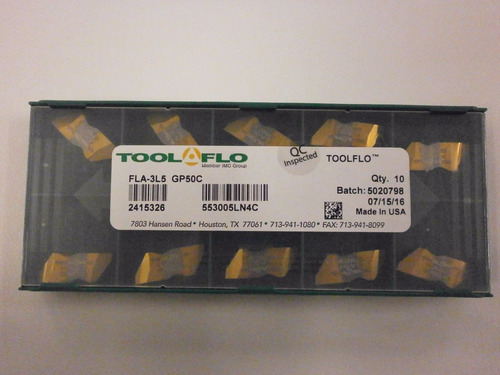 10pc Toolflo Fla 3l5 gp50 top Notch Acme Carburo Threading