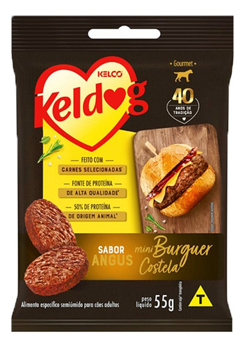 Bifinho Kelco Keldog Mini Hambúrguer Costela Angus 55g