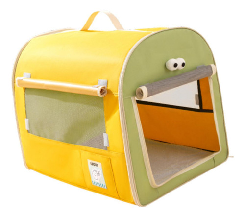 Cão Caixa De Carro Viagem Filhote De Amarelo E Verde