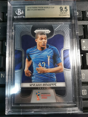 Tarjeta De Fútbol Panini 2018 Kylian Mbappe Beckett 9.5