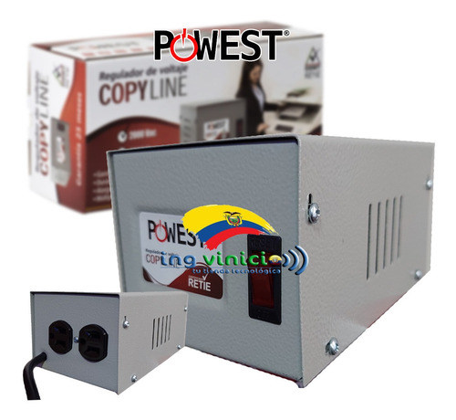 Imagen 1 de 8 de Regulador De Voltaje Powest 1200w 2000va 120v 2 Tomas Copiad