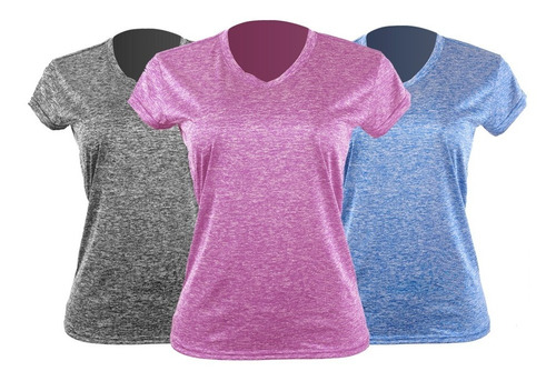 Camisetas Deportivas Dry Fit Dama X3 Jaspeadas  - Textilshop