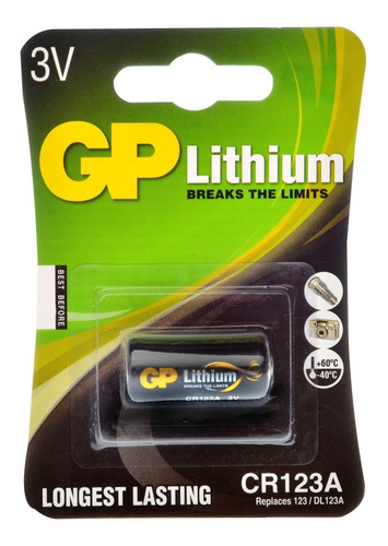 Bateria Pila Cr123a 3v Lithium  Marca Gp Original