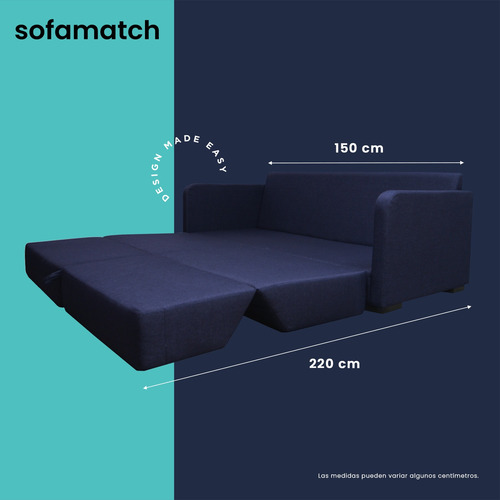 Futón Mediano Wem Sofamatch, Tela Quantum, Patas Natural