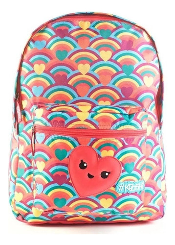 Mochila Kooshi Rainbow Love 17 Pulgadas Espalda Wabro 91321 Color Rosa