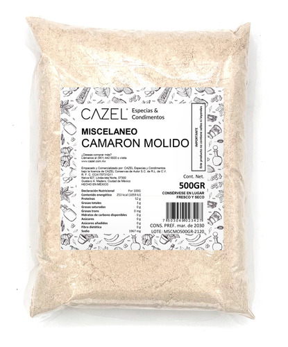 Camaron Molido En Polvo Premium Natural 500g