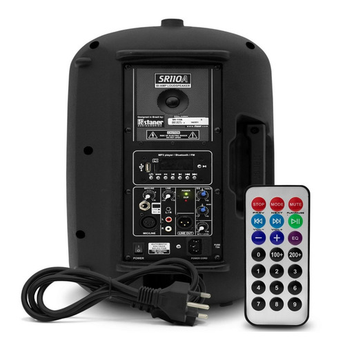 Alto-falante Staner SR-110A portátil com bluetooth preto 100V/240V