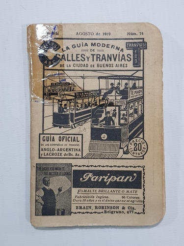 Antiguos Tranvías Guía 1919 Recorridos Calle Bs As Mag 58798