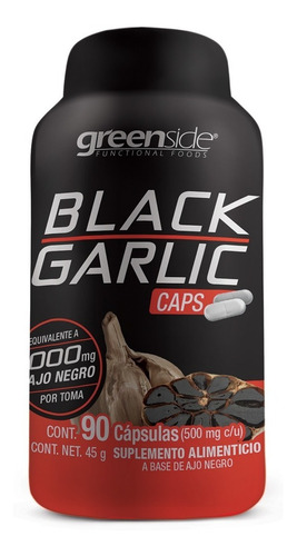 Supl. Alimenticio Ajo Negro Greenside Frasco C/90 Cápsulas