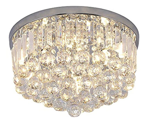 Gopmmy Modern K9 Crystal Raindrop Chandelier Lighting, Flush