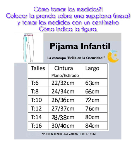 Pijama Largo Brilla En La Oscuridad Niño Niña