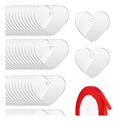 Llavero De Acrílico Transparente En En Forma De Corazón